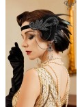 Gatsby Headband with Feathers and Chains