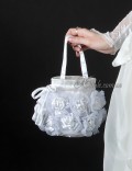 White Wedding Rose Handbag (handmade)