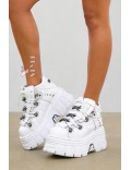 Белые кожаные кроссовки New Rock Blanca-106
