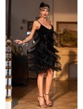 Блискуча чорна сукня з бахромою Gatsby Girl