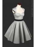 Вінтажне сріблясте плаття з под'юбніком X5163
