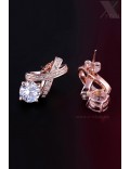 Rose Gold-Plated Earrings with Cubic Circonia