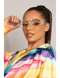 Прозрачные очки в квадратной оправе UV400