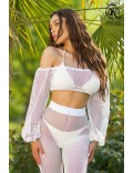 Mesh Crop Top with Sleeves KC2231