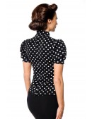 Ошатна блуза в горошок в стилі Ретро (101233) - оригинальная одежда, 2