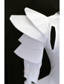Futuristic White Bodysuit with Voluminous Details (129225) - 5, 12