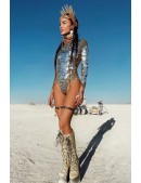 Burning Man Style Mirrored Bodysuit (129227) - 3, 8