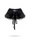 Fur Shawl with Lace and Cameo Brooch XTC130 (104130) - материал, 6
