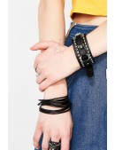 Leather Bracelet with Rings XJ139 (710139) - цена, 4
