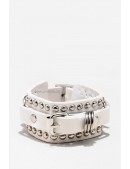XTJ White Leather Studded Bracelet (710187) - foto