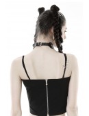 Wide Faux Leather Choker with Chains XC6240 (706240) - 4, 10