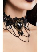 Lace Necklace Choker with Chains DL6237 (706237) - цена, 4