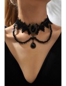 Lace Choker Necklace with Beads (706256) - foto