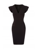 Облегающее черное платье в стиле Ретро (105265) - материал, 6