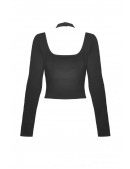 Turtleneck Longsleeve Top with Choker and Straps (141036) - цена, 4