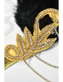 Gold-Colored Gatsby Headband with Chains (504249) - оригинальная одежда, 2
