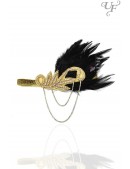 Gold-Colored Gatsby Headband with Chains (504249) - foto