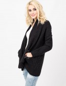 Women's Black Knit Cardigan Jacket XC4121 (114121) - цена, 4