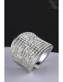 Широкое кольцо с чешскими кристаллами (708146) - foto