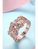 Массивное кольцо с камнями (розовая позолота) (708159) - foto