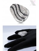 Массивное овальное кольцо с камнями XJ8174 (708174) - оригинальная одежда, 2