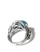 Large Silver-Plated Ring with Turquoise (708210) - оригинальная одежда, 2