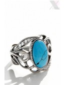 Large Silver-Plated Ring with Turquoise (708210) - foto