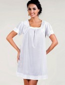 White Cotton Tunic with Embroidery (101140) - foto
