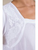 White Cotton Tunic with Embroidery (101140) - оригинальная одежда, 2