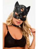 Faux Leather Cat Mask X1200 Black (901200) - foto