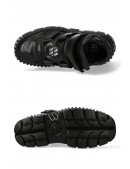 CRUST NEGRO Black Leather Platform Sneakers (314048) - 3, 8
