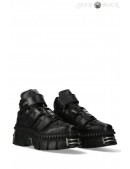 CRUST NEGRO Black Leather Platform Sneakers (314048) - foto