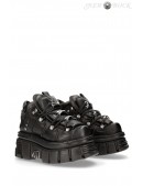 Nomada-106 Black Leather High Platform Sneakers (314029) - foto