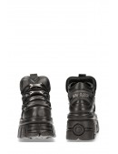 Nomada-106 Black Leather High Platform Sneakers (314029) - 3, 8