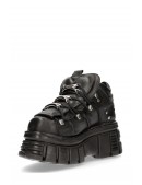 Чорні шкіряні кросівки на високій платформі Nomada-106 (314029) - материал, 6