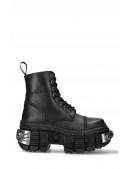 CASCO POWER Black Leather Chunky Platform Boots (310074) - 4, 10