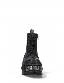 CASCO POWER Black Leather Chunky Platform Boots (310074) - материал, 6