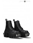 CASCO POWER Black Leather Chunky Platform Boots (310074) - foto