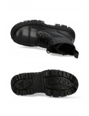 CRUST CASCO Black Leather Chunky Platform Boots (310073) - 5, 12