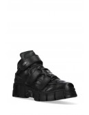 TOWER CASCO Black Leather Chunky Platform Sneakers (314030) - 4, 10