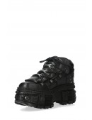 TANK-106 Black Leather High Platform Sneakers (314033) - 5, 12