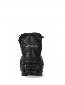 TANK-106 Black Leather High Platform Sneakers (314033) - 4, 10