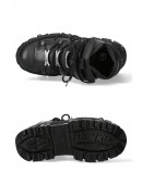 TANK-106 Black Leather High Platform Sneakers (314033) - 3, 8