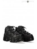 Чорні шкіряні кросівки на високій платформі TANK-106 (314033) - foto