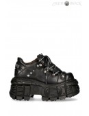 Шкіряні черевики на платформі з фірмовими шнурками New Rock (314037) - материал, 6