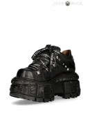 Кожаные ботинки на платформе с фирменными шнурками New Rock (314037) - 3, 8