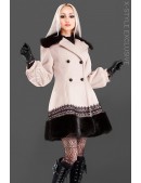 Women's Winter Coat with Lace and Fur (115010) - foto