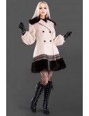 Women's Winter Coat with Lace and Fur (115010) - материал, 6