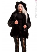 Fur coat with hood and cat ears X75 (115075) - foto