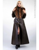 Длинное зимнее пальто с меховым воротником X-Style (115024) - foto